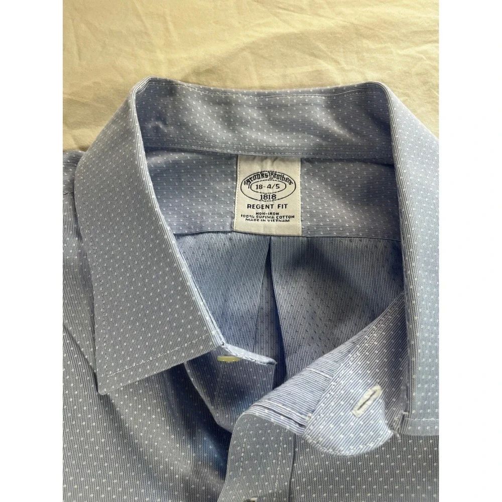 Brooks Brothers 1818 Regent Fit Non-Iron Dress Shirt 18 4/5 Supima Cotton 2 Pack